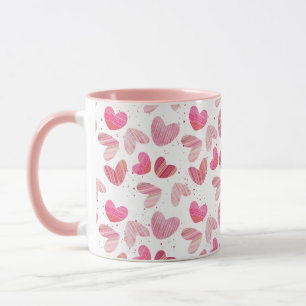 Cute Heart Pattern Pink & Red Mug