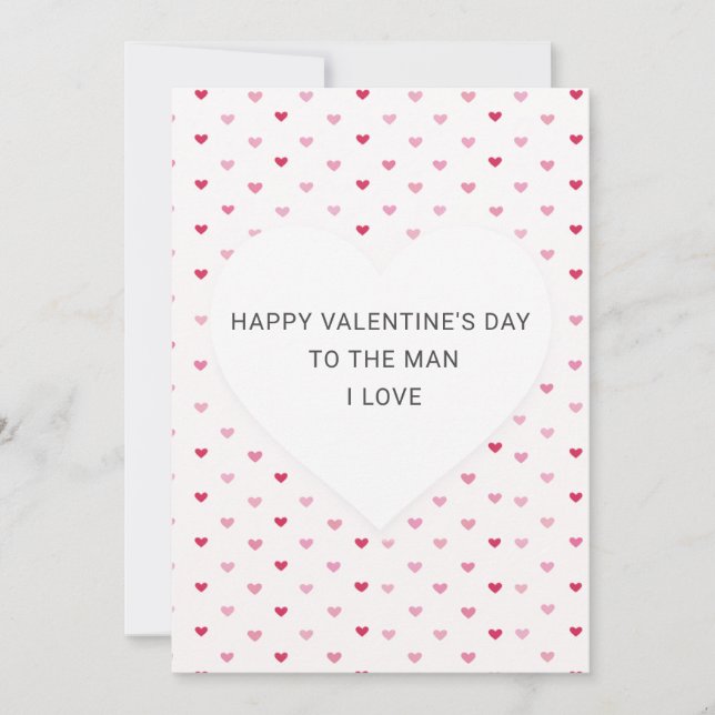 Cute Heart Pattern Romantic Valentine's Day Card (Front)