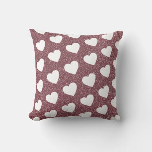 Cute Heart Pattern Rose Gold Glitter Cushion
