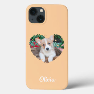 Cute Heart Pet Photo & Dog Paw Prints,Custom iPhone 13 Case