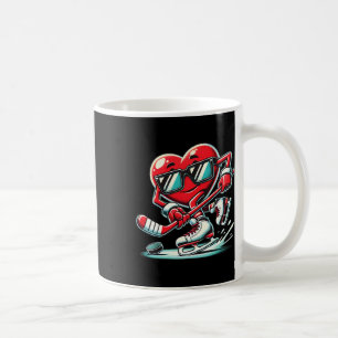 Cute Heart Playing Ice Hockey Valentine's Day Men Coffee Mug