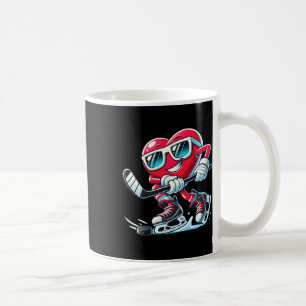Cute Heart Playing Ice Hockey Valentine's Day Men  Coffee Mug