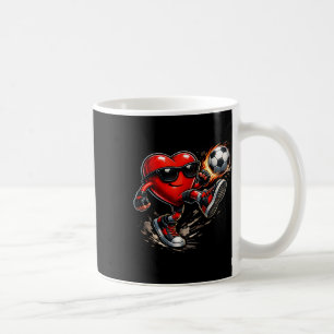 Cute Heart Playing Soccer Valentines Day Soccer Bo Coffee Mug