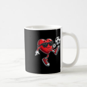 Cute Heart Playing Soccer Valentines Day Soccer Bo Coffee Mug