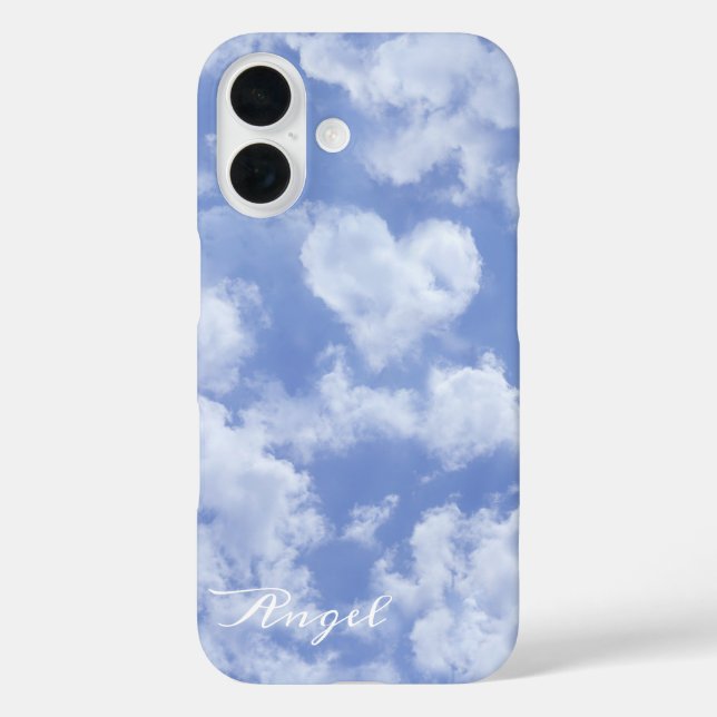 Cute Heart Shaped Cloud In Blue Sky Cheerful Happy Case-Mate iPhone Case (Back)