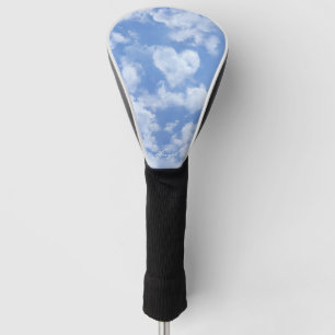 Cute Heart Shaped Cloud In Blue Sky Cheerful Happy Golf Head Cover