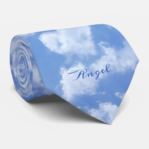 Cute Heart Shaped Cloud In Blue Sky Cheerful Happy Tie