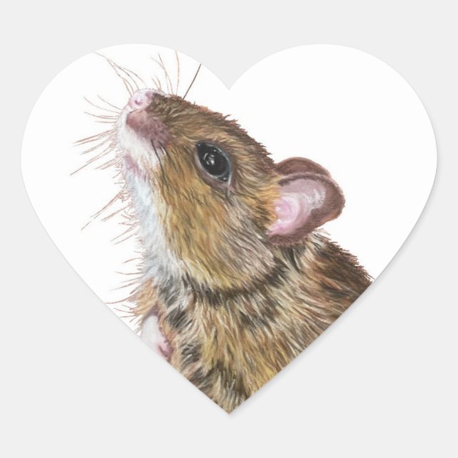 Cute heart-shaped mouse sticker (Front)