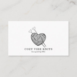 Cute Heart Shaped Yarn Handmade Knit Goods  Business Card