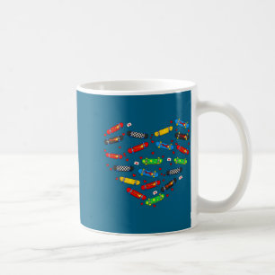 Cute heart skateboard happy valentine's day kids coffee mug