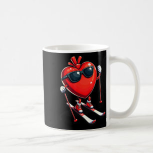 Cute heart snowboarding skiing skier valentines da coffee mug