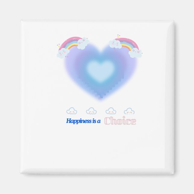 Cute heart square magnet (Front)