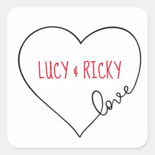 Cute Heart Square Sticker