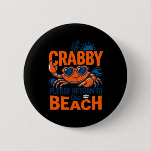 Cute Heart Sungles Crab Beach Vacation Quote 6 Cm Round Badge