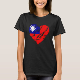 Cute Heart Taiwanese Flag I Love Taiwan  Taiwan T-Shirt