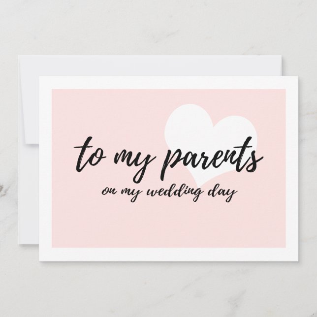 Cute Heart "to my parents on my wedding day" (Front)