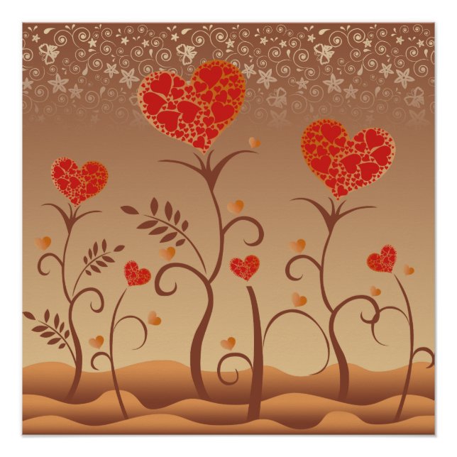 Cute Heart Tree Love  Poster (Front)
