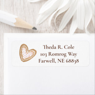 Cute heart valentine doughnuts baby shower return address label