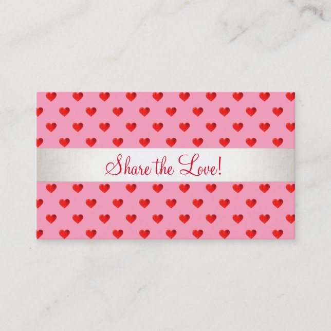 Cute Heart Valentine Promotional Referral Card (Front)