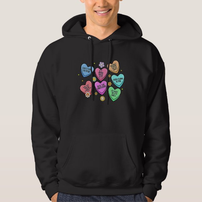 Cute Heart Valentines Day Love Special Education T Hoodie (Front)
