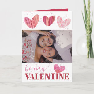 Cute Heart Valentines Pink & Red  Card