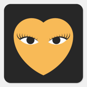 Cute Heart with Eyes round sticker