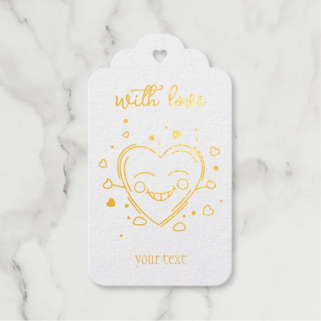 Cute heart With Love Gift Tags (Front)
