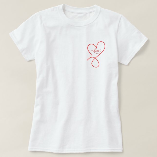 Cute Heart with love valentine's t-shirt (Design Front)