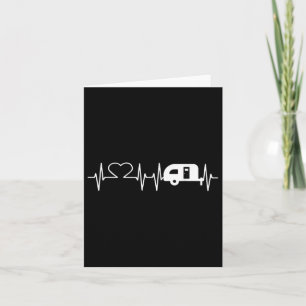 Cute Heartbeat Camper Camping Campfire Lovers Gift Card