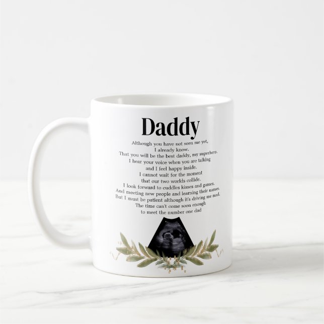 Cute Heartfelt Bump Message for Daddy to be Coffee Mug (Left)