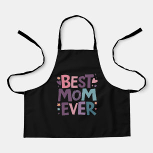Cute Hearts and Flowers Best Mum Ever Apron