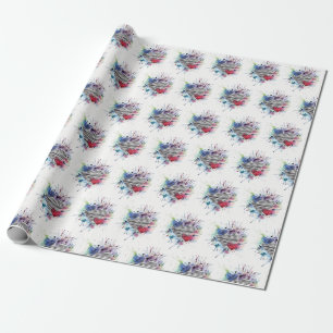Cute Hearts And Washes In Watercolor  Wrapping Paper