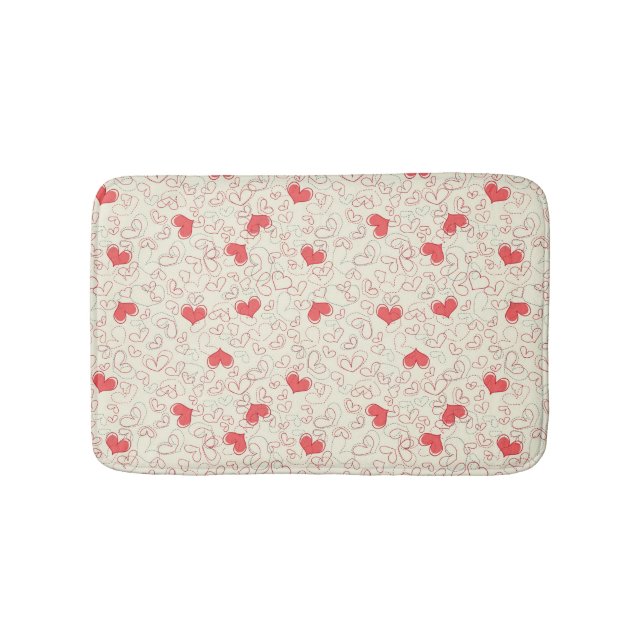 Cute Hearts Background Bath Mat (Front)