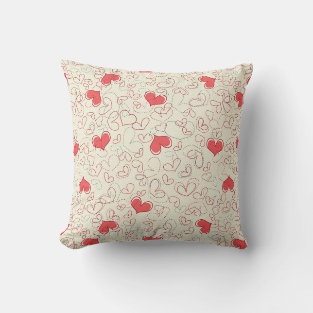 Cute Hearts Background Cushion (Front)