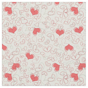 Cute Hearts Background Fabric