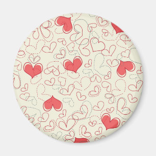 Cute Hearts Background Magnet