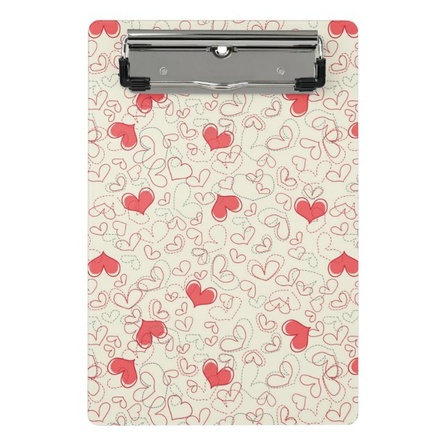 Cute Hearts Background Mini Clipboard (Front)