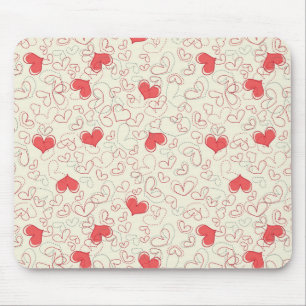 Cute Hearts Background Mouse Pad