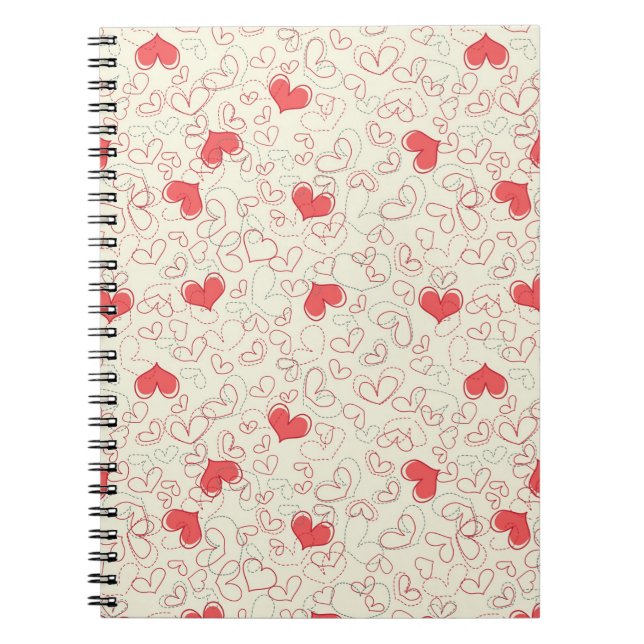 Cute Hearts Background Notebook (Front)