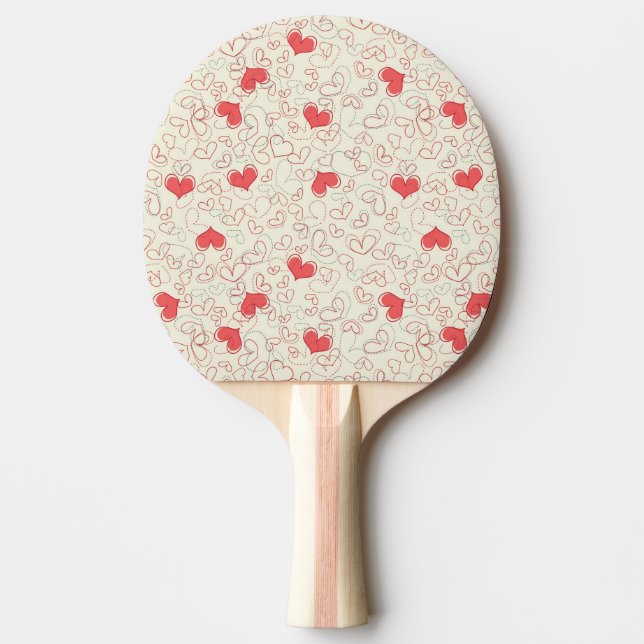 Cute Hearts Background Ping Pong Paddle (Front)