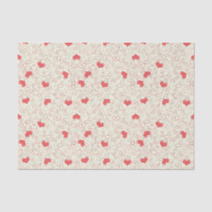 Cute Hearts Background Tissue Paper
