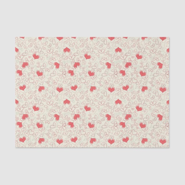 Cute Hearts Background Tissue Paper (Front)