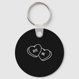 Cute Hearts Bite Me, Funny Anti-valentines Day  Key Ring