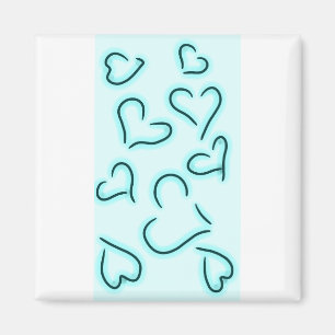 Cute Hearts Blue Magnet