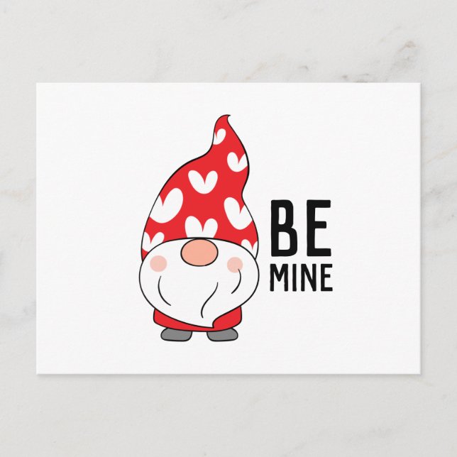 Cute Hearts Gnome Valentine Postcard (Front)
