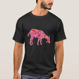 Cute Hearts Goat Funny Animals Lover Valentines Da T-Shirt