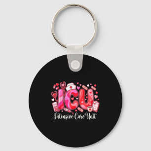 Cute Hearts Icu Valentine Nurse Valentines Day Shi Key Ring