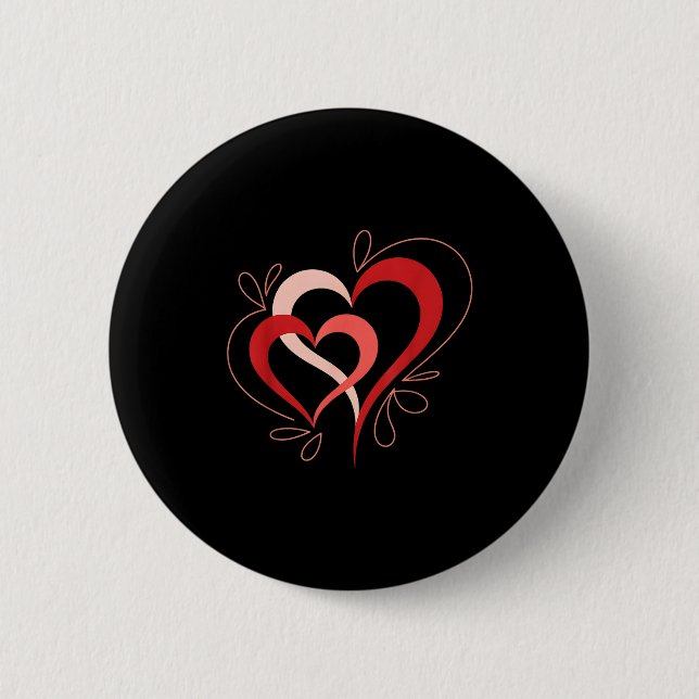 Cute Hearts In Love Couples Valentine Day Pajamas  6 Cm Round Badge (Front)