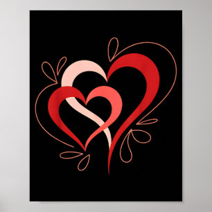 Cute Hearts In Love Couples Valentine Day Pajamas Poster