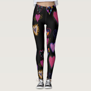 Cute hearts love , birthday  leggings